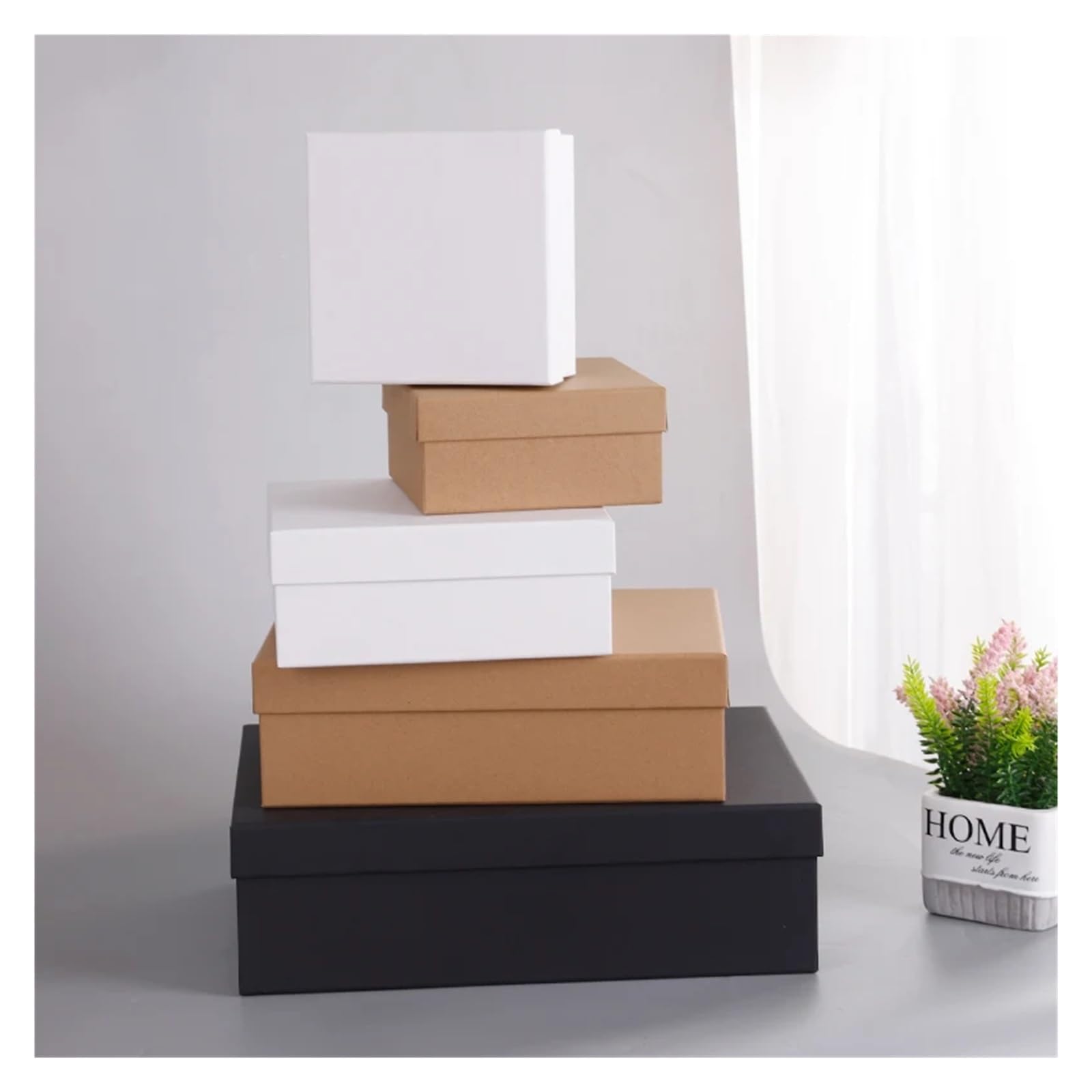 Boîte-cadeau en papier kraft ultra dur épais de 5 pièces pour Mariages,Anniversaires