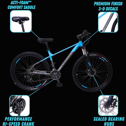 Image of FitTrip Fox Rush Mountain Bike 27.5T | 21 SPD Shimano Altus Gearset | Imported Clarks Dual Disk Brakes | XC60 Lockout Suspension | 1030 Alloy Frame with Internal Cabling | Unisex | Azure Blue