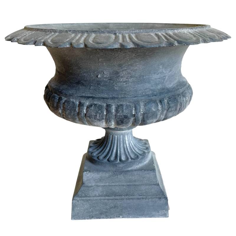 L'Héritier Du Temps Chambord Vase, Pflanzgefäß, dekorativ, aus Gusseisen, grau, 27,5 x 31 x 31 cm