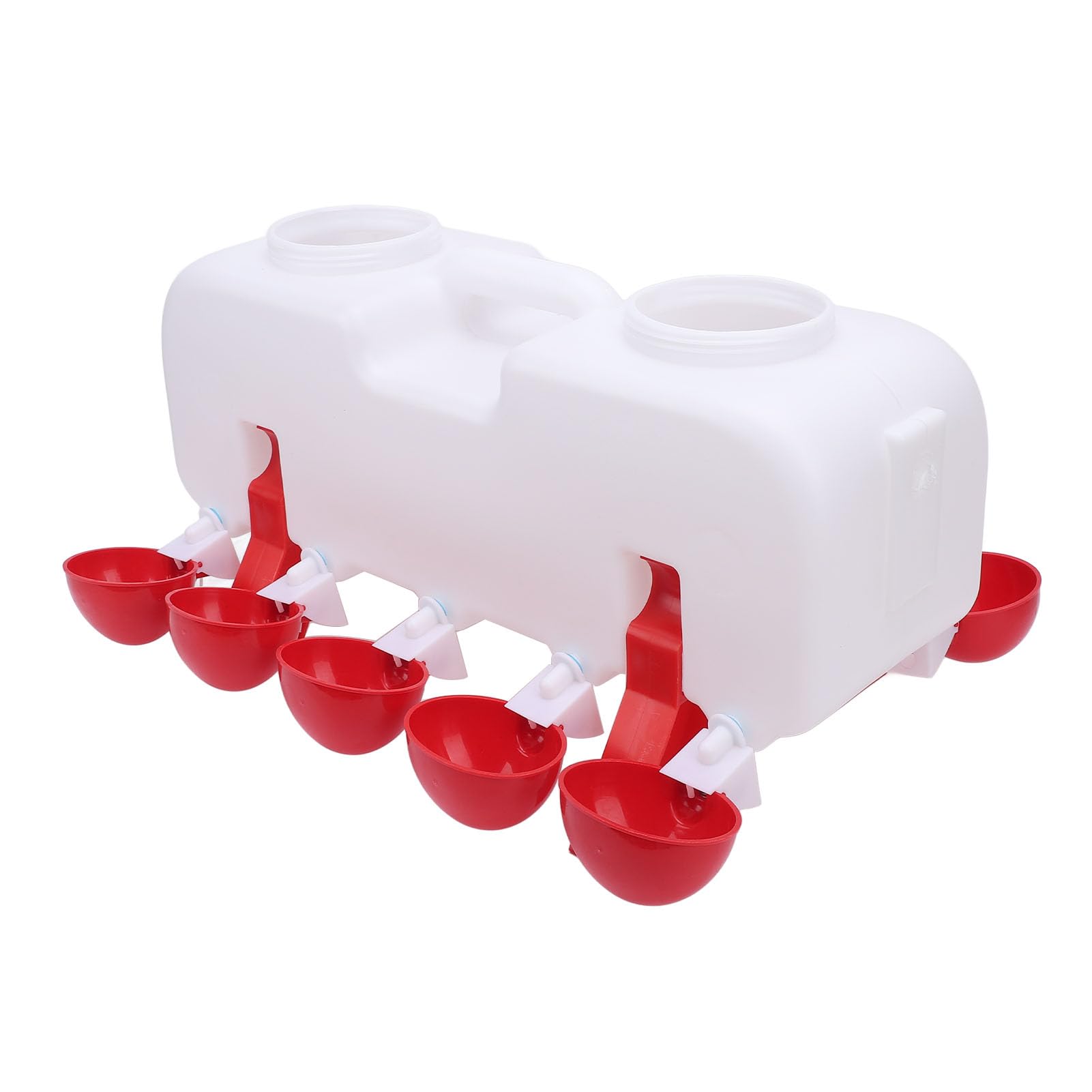 Fabater Alimentador Automático de Agua para Pollos, 28 Piezas, Bebedero para Aves de Corral, Gran Capacidad, Construcción Estable de ABS con Vasos de Agua para Pato, Ganso y Pollo