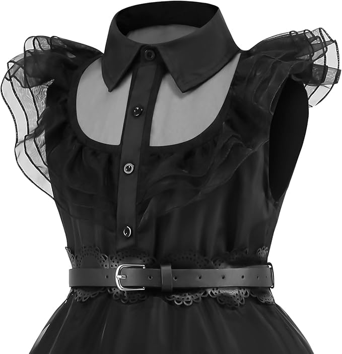 Vestito da principessa per bambina, costume di Halloween nero per bambini