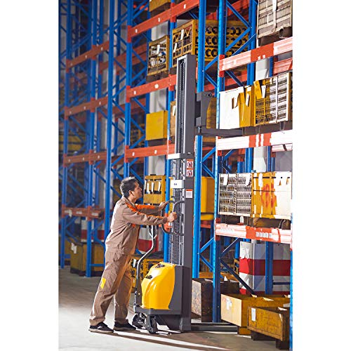 Xilin Semi Electric Stacker Material Lift 118\" Lifting Height with Adjustable Forks 2200lbs Capacity - Thumbnail 5