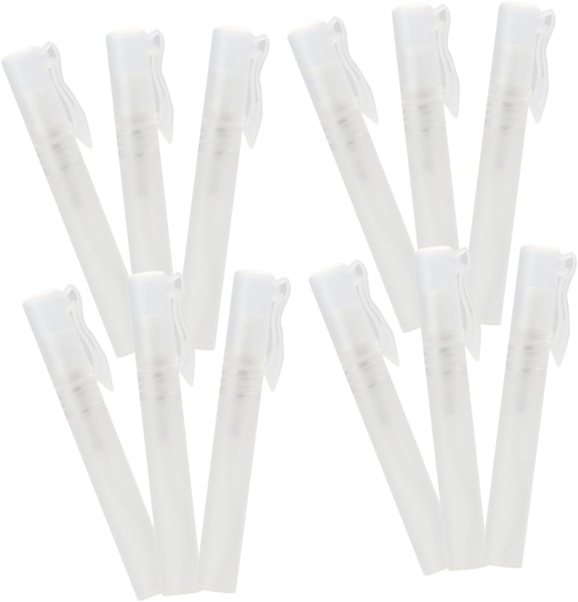 NOLITOY 12Pcs Clear Mini Perfume Spray Bottles Refillable Portable Travel Containers PP Material Use Atomizer for Women Men Fragrance Sample Holders
