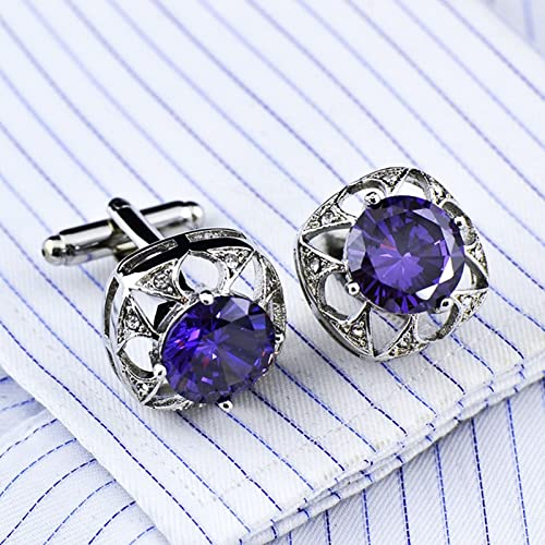 Mancuernillas cuadradas huecas para hombre plateadas miniatura 2