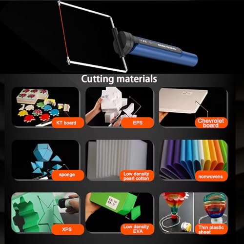 4 in 1 Hot Wire Electric Foam Cutter Kit, Styrofoam Cutting Tool 15W/ 6V with Case, Heated Foam Carving Knife Kit (Toolbox Blue)