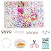 QUNNIE Set di perline fai da te per bambini, braccialetti fai da te, collane, perline per bracciale, kit per la creazione di gioielli colorati,