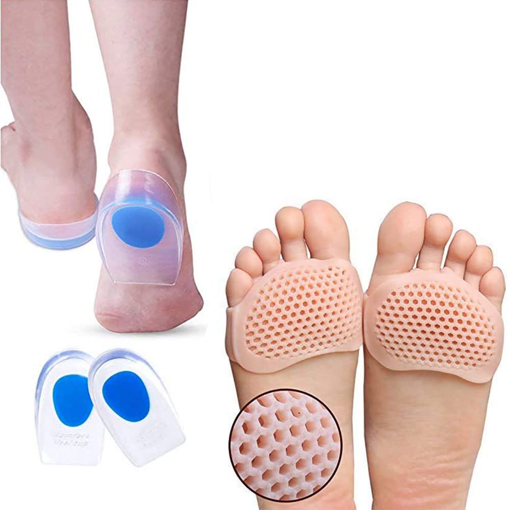 Clopic Silicone Gel Half Toe Sleeve Gel Heel Cups Pad for Heel Ankle Palin, Toe Half Heel for Anti-Skid Forefoot Soft Pads for Pain Relief Cracked Heels Repair Combo (1 Toe Half+Heel Cups Pad) (B0BDRN81X1) Amazon Price History, Amazon Price Tracker