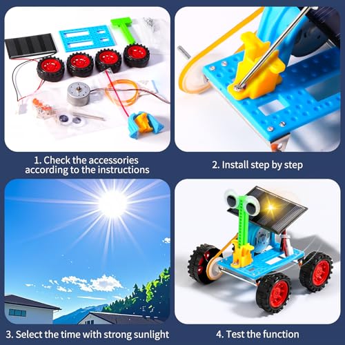 stem kits for kids ages 8-10 12-14 4 in 1 solar powered stem toys for boys science engineering robotics robot building kits projects for kids age 8-12 building toys crafts for boys 8-12 6-8