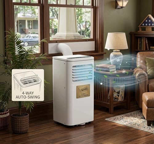 Image of Portable Air Conditioner 8000 BTU,4-in-1 AC Unit with Cooling, Dehumidifier, Fan and Sleep Modes, Cools Rooms Up to 350 Sq Ft, Adjustable Fan Speeds, Remote Control and LED Display