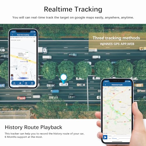 Winnes Gps Tracker For Vehicles 4G Mini Real-Time Tracking Device Magnetic Hidden Locator Long Distance Global Positioning For Car Motorcycle Kids Elderly Dog Cat Luggage,Subscription Required thumb #2