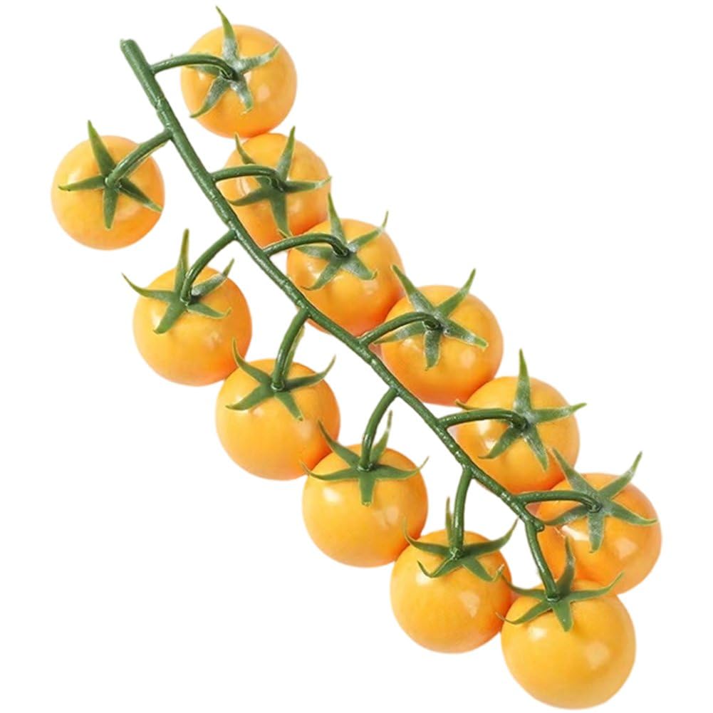 Fituenly Artificial Cherry Tomatoes on Vine, Fake Tomatoes, Photography Prop Fruit Home Kitchen Decorative
