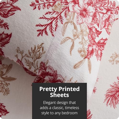 Image of Tahari Home Brushed Flannel 3-Piece Bedding Set, Twin, Toile Red