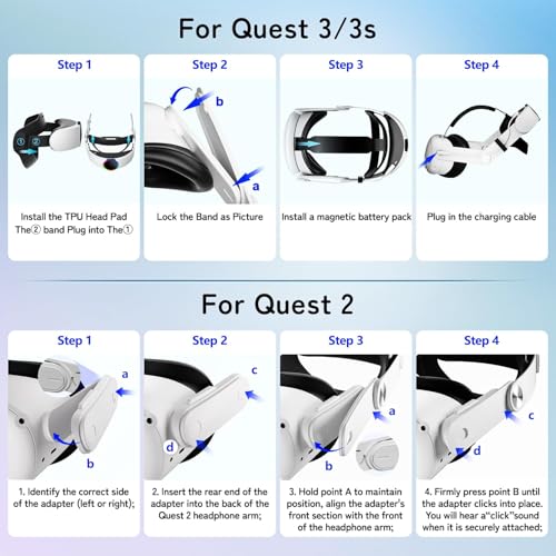 Image of Head Strap with 10000mAh Battery for Meta Oculus Quest 3 /3S,Quest 2, Cool RGB Light Fast Charging Adjustable Battery Pack for Meta Elite Strap Replacement Extend Playtime (VR Machine Not Include)