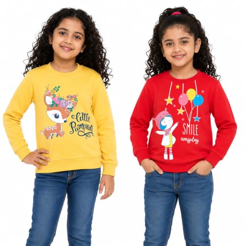 Image of NammaBaby Girls Cotton Round Neck Sweatshirt
