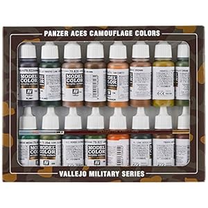 Vallejo – kleurenset, WWII, 16 x 17 ml Pantser-aces camouflage