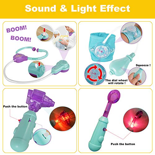 image for Flyingseeds Doctor Kit for Kids, 24 Pcs Pretend Play Dotor Dentist Toy