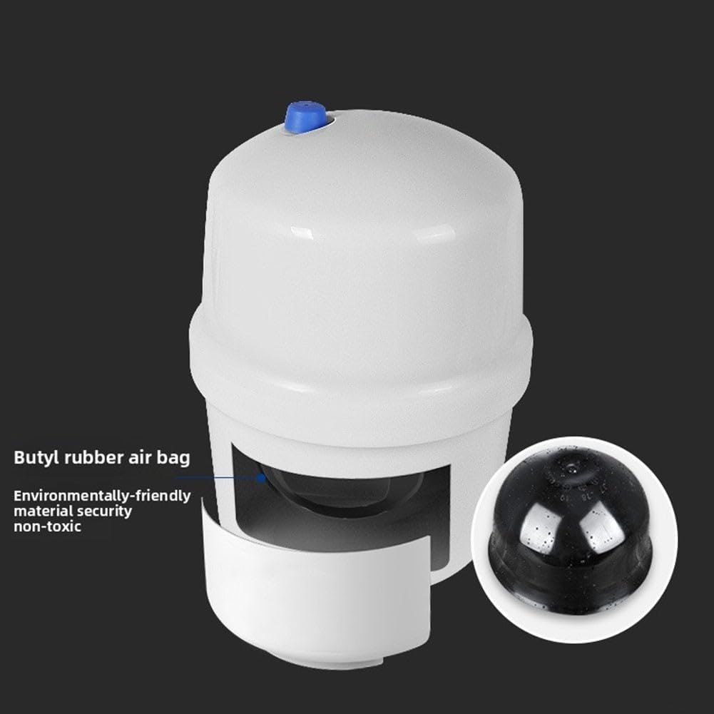 Tanque de agua RO presurizado de 3.2 galones con válvula de bola, Recipiente de almacenamiento PP para purificador de agua casero, diseño antienvejecimiento, fácil instalación, blanco(2)