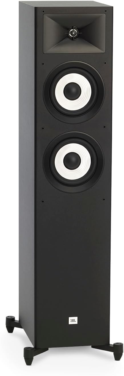 Stage 180 2.5-Way Dual 6.5" Woofers 1" Alluminum Tweeter Floor Standing Speaker, Black