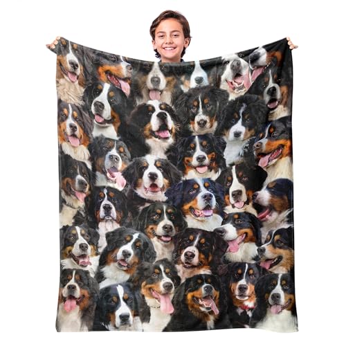 WIFILLET Bernese Mountain Dog Blanket, Soft Fleece Throw Blanket for Couch Bed Sofa, Cozy Bernese Mountain Gifts for Women Kids Adults, Plush Dog Lover Blanket Home Decor, 40"x50"