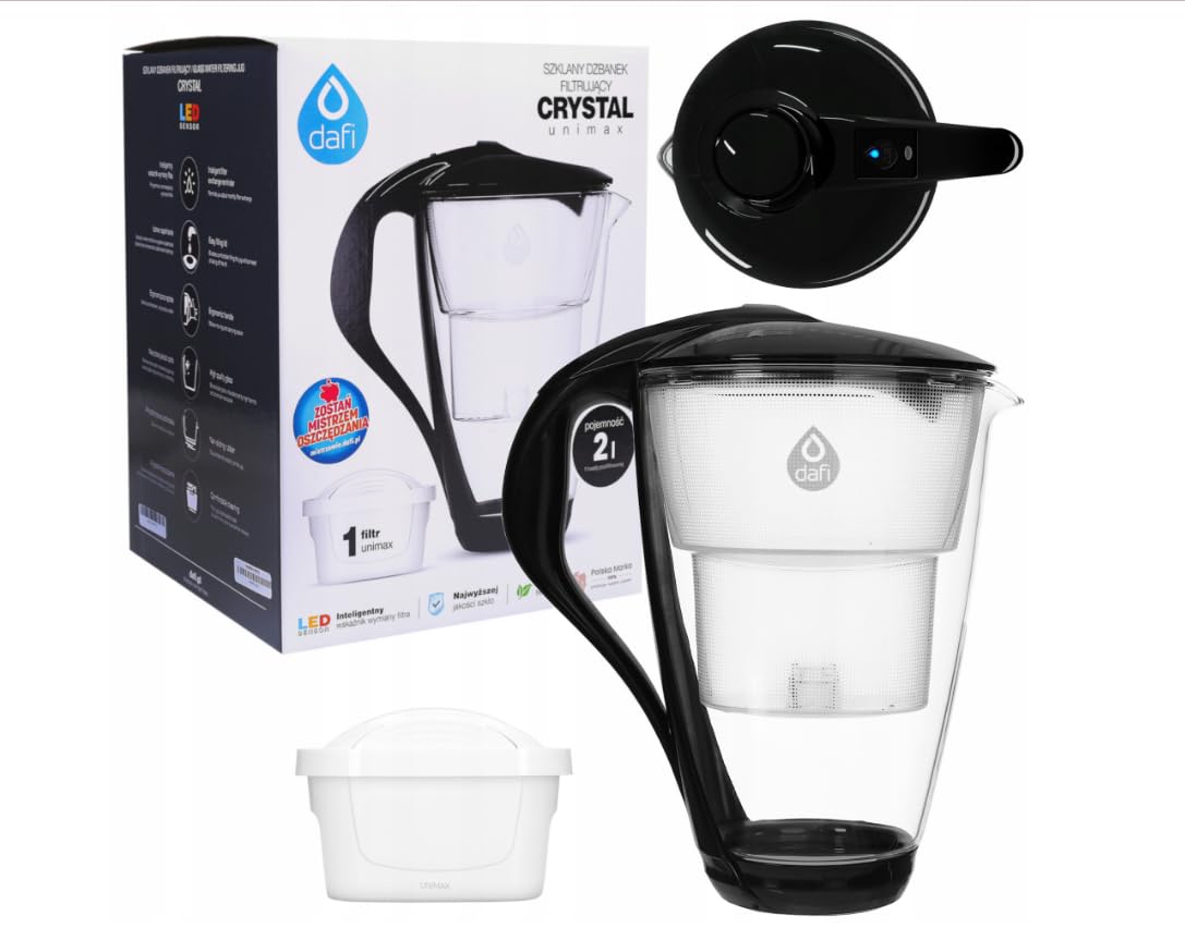 Glazen waterfilter Dafi Crystal Classic 2.0L inclusief 1 filterpatroon - wit