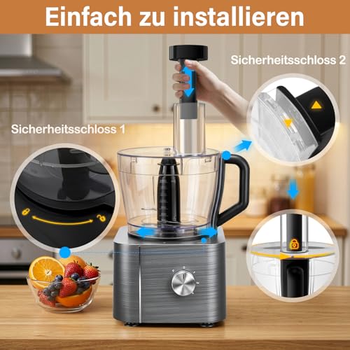 TopStrong Küchenmaschine 1100W,Küchenmaschine Multifunktions,11 Funktionen Food Chopper...