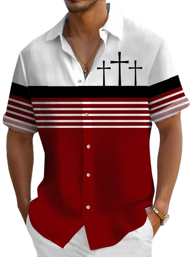 MOGUI Mens Faith Cross Graphic Tshirt Religious Faith Shirts