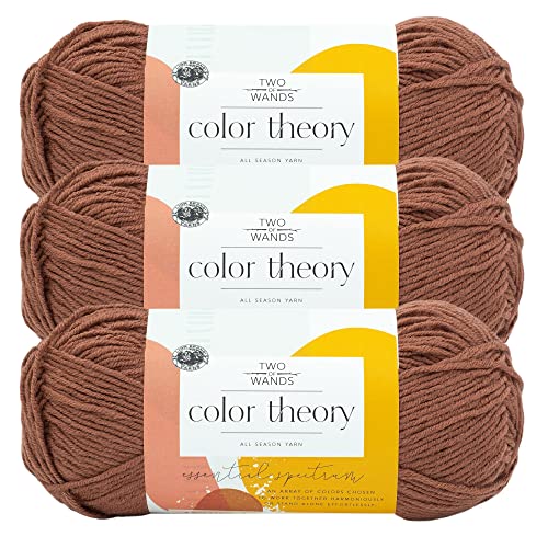Image of Lion Brand Yarn, Color Theory Worsted Weight Yarn for Knitting and Crochet, Raisin, 3 Pack, Acrylic Fiber with Modern Color Palette, Perfect for Sweaters, Hats and Cozy Blankets