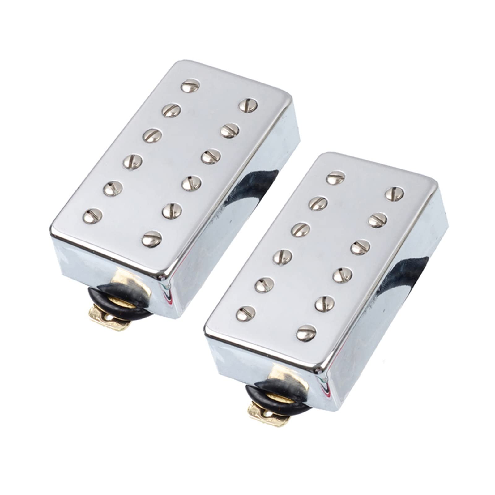 Pastilla de guitarra eléctrica Doble bobina 12 recogida de humbucker para Lp Guitarra eléctrica Traje cromado Piezas de guitarra blanca Pastilla guitarra eléctrica (Color : Neck and Bridge)