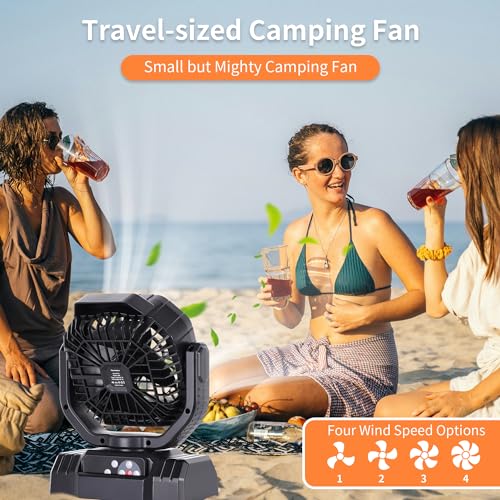 AVV-High-Speed-Portable-Camping-Fan-Rechargeable-Fan-Beach-Fan-with-Remote-Control-Battery-Powered-Fan-with-Auto-Oscillating-Outdoor-Fan-with-Camping-Essentials-Accessories-for-Patio-Tent-Black