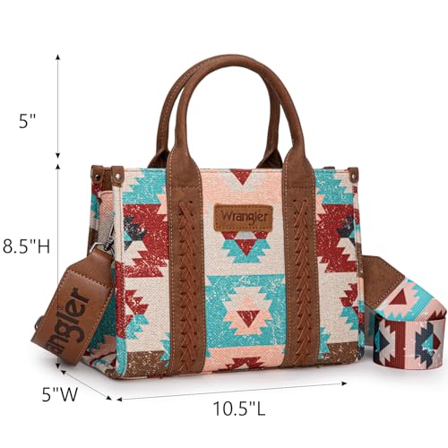 Image of Wrangler Purse Western Aztec Tote Bag Women Top Handle Handbags with Detachable Strap | Western