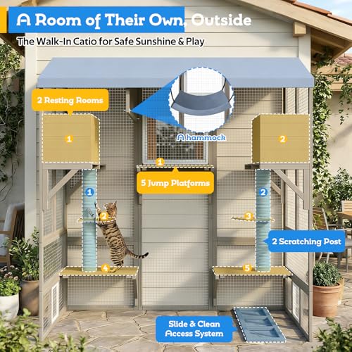 Image of Large Walk-in Catio Outdoor Cat Enclosure with Window Access