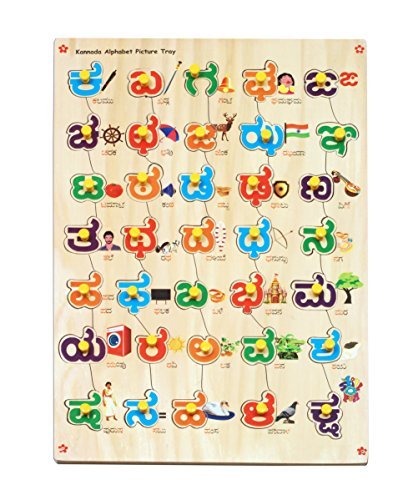 Skillofun Wooden Kannada Alphabet Puzzle Tray with Picture and Knobs (B00OIKEEDW) Amazon Price History, Amazon Price Tracker