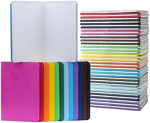 Rinrda 60 Pack Mini Notebooks 3.5x5.5 In,Mini Journals Memo Notepads for kids, Small Pocket Notebook Set, 12 Colors For Students, Traveler, School Supplies, 3.5x5.5 Inches, 30 Sheets/60 Pages