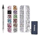 Amaoz Rhinestone Jewel Pickup Tool,Dual-ended Picker Dotting Pen Crystal Studs Wax Pen, Flat Back...