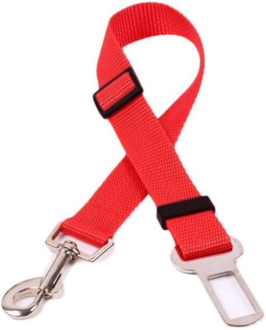 Pet Dog Safety Seatbelt for Car Vehicle Harness Lead Adjustable (Red)