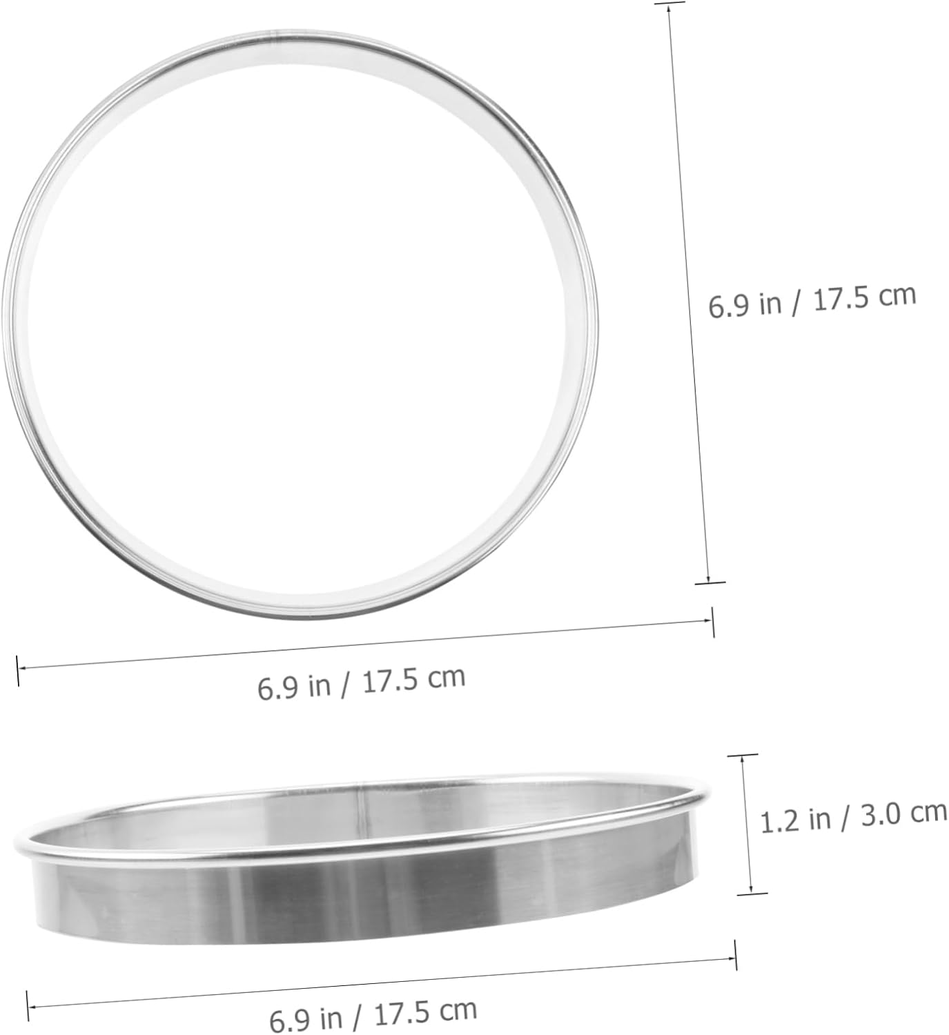 BESTonZON Pizza Saucing Ring 6.88-Inch Stainless Steel Pizza Feeding Ring for Even Sauce Spread Deep Rim for Extra Toppings Kitchen Bakeware Tool for Home Baking