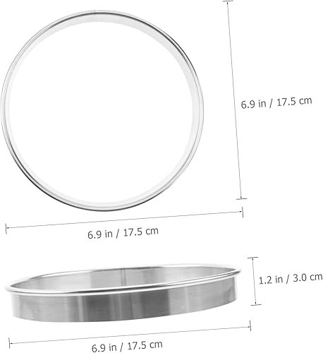 Miniatura 2 de BESTonZON Anillo de pastel de 7 pulgadas Anillos de pastelería de acero inoxidable cortador de galletas redondo Anillo de tarta de acero inoxidable