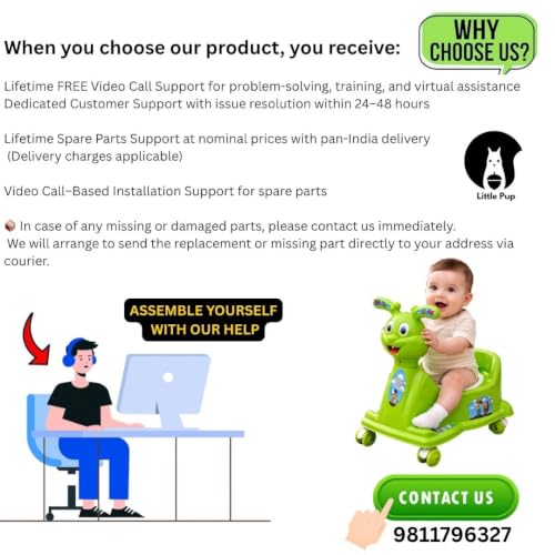 Image of Little Pup 2-in-1 Potty Training Seat for Kids | Rabbit Potty Chair with Wheels | Baby Toilet Trainer | 6 Months-2.5 Years