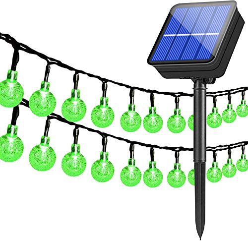 Solar Crystal Ball Lights Outdoor,Waterproof 20ft 30LED Bubble Globe Solar Fairy String Lights 8 Mode for Bistro Garden Yard Home Party Wedding Christmas Decoration (Green) — image 1