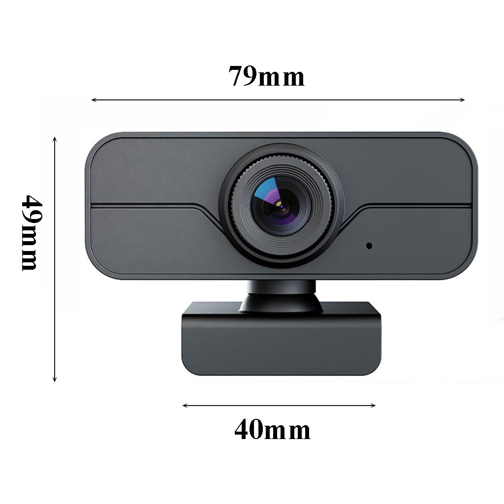 GIZNXBA Webcam Full HD 1080P, Cancelación De Ruido, Cubierta De Privacidad, Lente Gran Angular, Corrección Automática De La Luz, Webcam USB Plug & Play para Ordenador Portátil