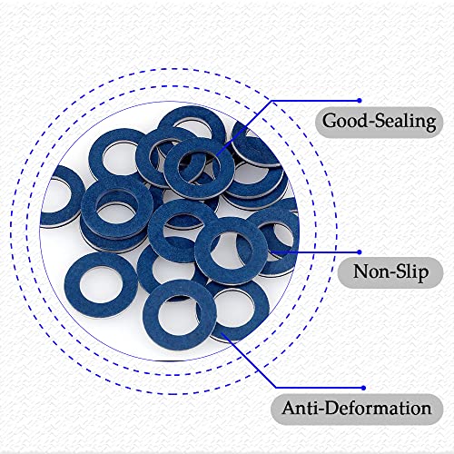 Image of deemars 12PCS Oil Drain Plug Gasket Washer, M12 Aluminum Crush Washer for Oil Pan Drain Plug, Replaces OEM 90430-12031 Compatible with Most Vehicles
