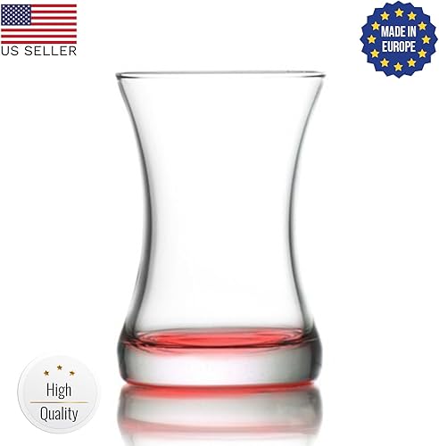 Miniatura 5 de Lav Zen - Juego de tazas de té turcas, vasos de té tradicionales, juego de 6 tazas de café transparentes, tazas de té con fondo colorido, tazas de