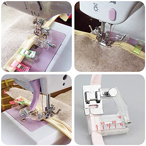 Bias Tape Presser Foot, Adjustable Bias Binding Foot from 5mm to 20mm for All Low Shank Snap-on Singer, Brother, Babylock, Euro-Pro, Janome, Kenmore, White, Juki, New Home, Simplicity, Elna and More