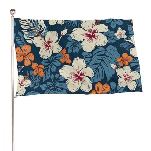 Drapeau à fleurs hawaïennes de bienvenue grand format double face pour porche