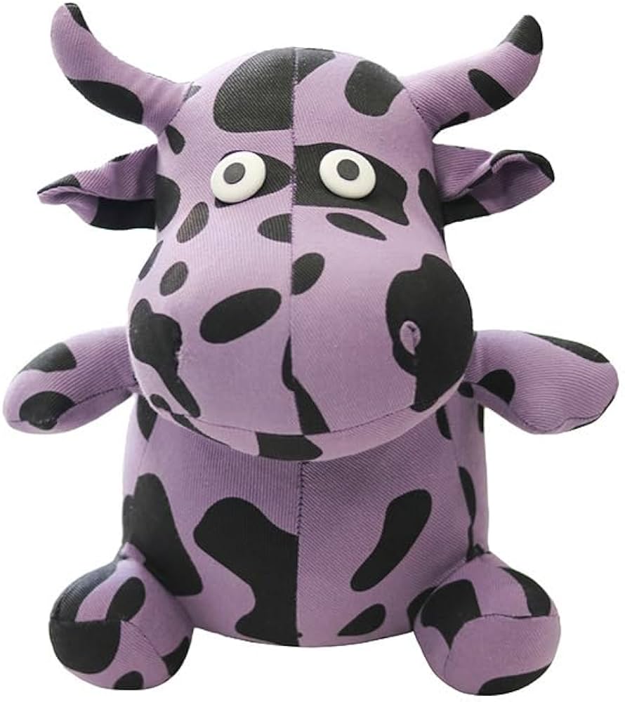 Amazon.co.jp: 創意的な個性的な大目網赤牛のぬいぐるみの置物牛の