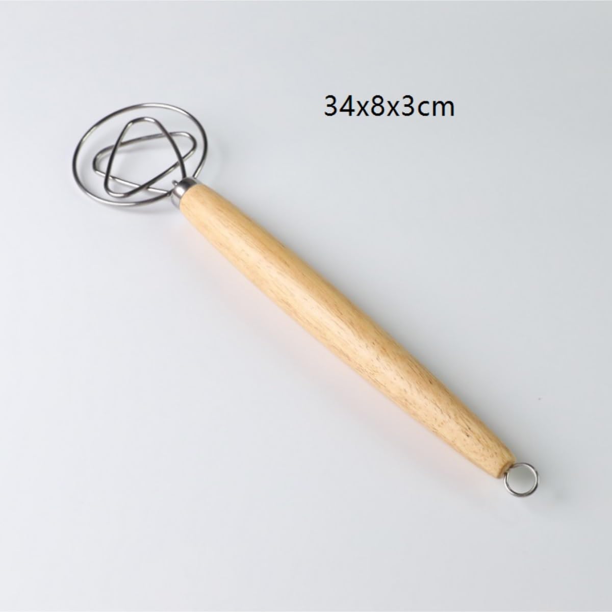 Schneebesen Holzgriff, Mehlrührstab, Edelstahl-Spiralmixer Mit Haken, Teigpulver, Manueller Schneebesen Küchenhelfer