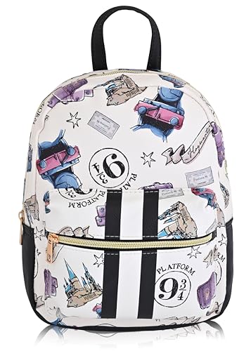 Fast Forward Mochila Harry Potter para homens, mulheres, unissex | Linda bolsa de couro PU 25,4 cm mini mochila, Harry Potter 9 3/4, 10x8x0.75 inches