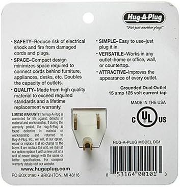 DUAL OUTLET WALL ADAPTER, 6PK, IVORY