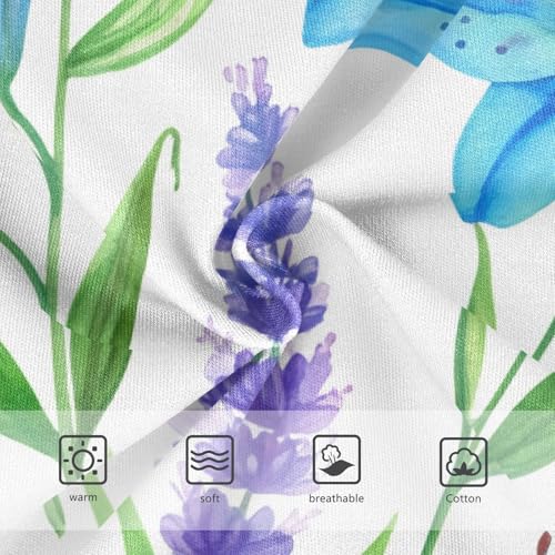 Toddler Girls Underwear 2t Cotton Girl Panties Cute Print Briefs Underpants Blue Lilies Lavender White3