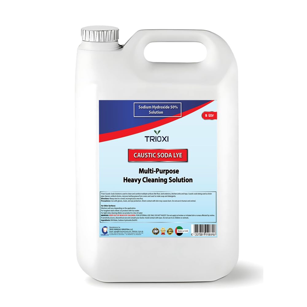 Trioxi Caustic Soda Solution 50% – Powerful 5L Can Cleaner for Heavy-Duty Cleaning and Degreasing